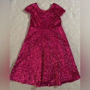 Girls hot pink sequin dress by Ruby Rox. Size 14.